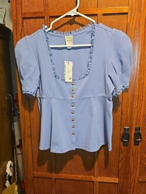 NWT Maeve Light Blue Blouse, Size Small